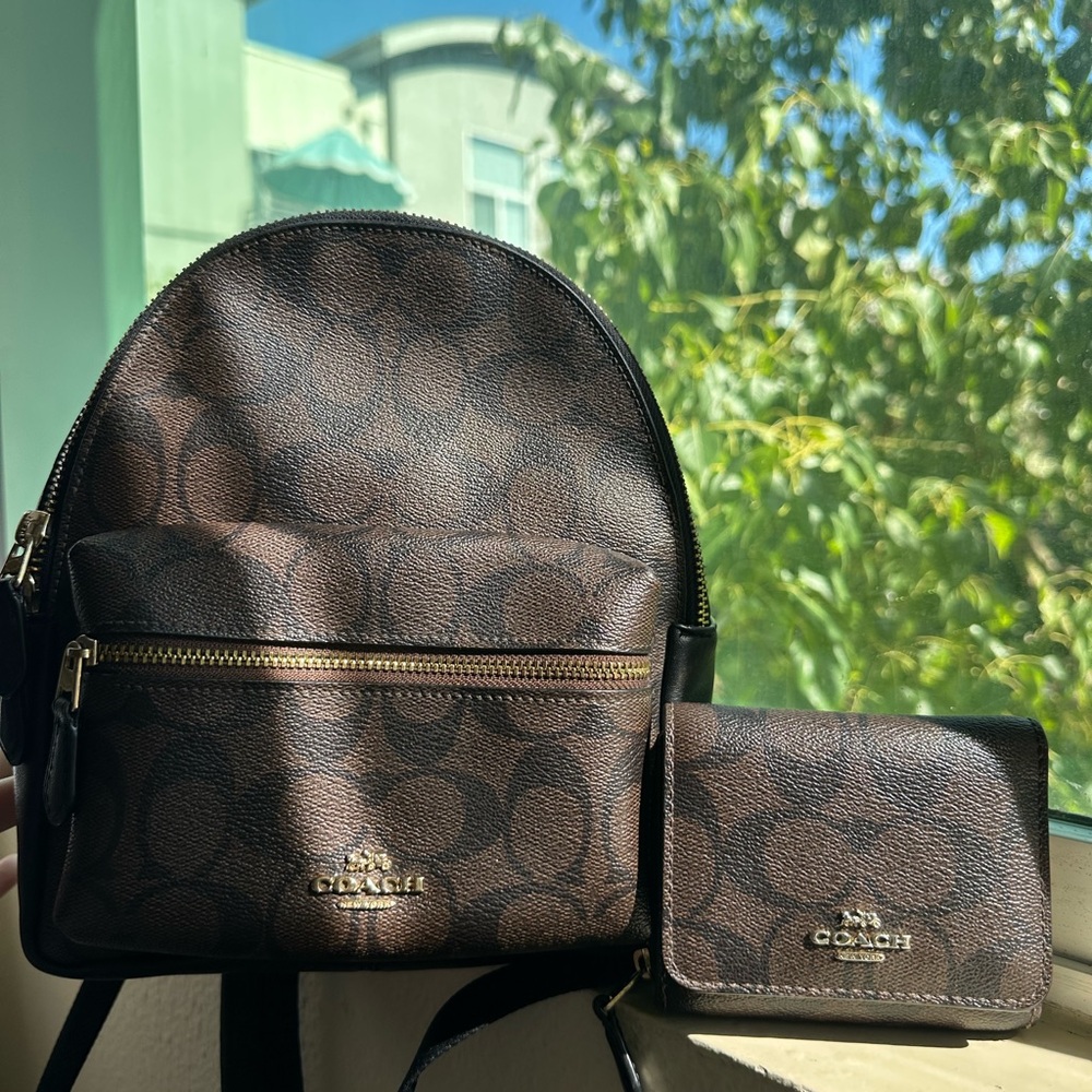 COACH Charlie Mini Backpack & Coach Wallet Combo